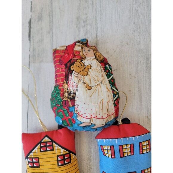 Mini plush house pillow girl Victorian ornament set Xmas - Picture 2 of 8